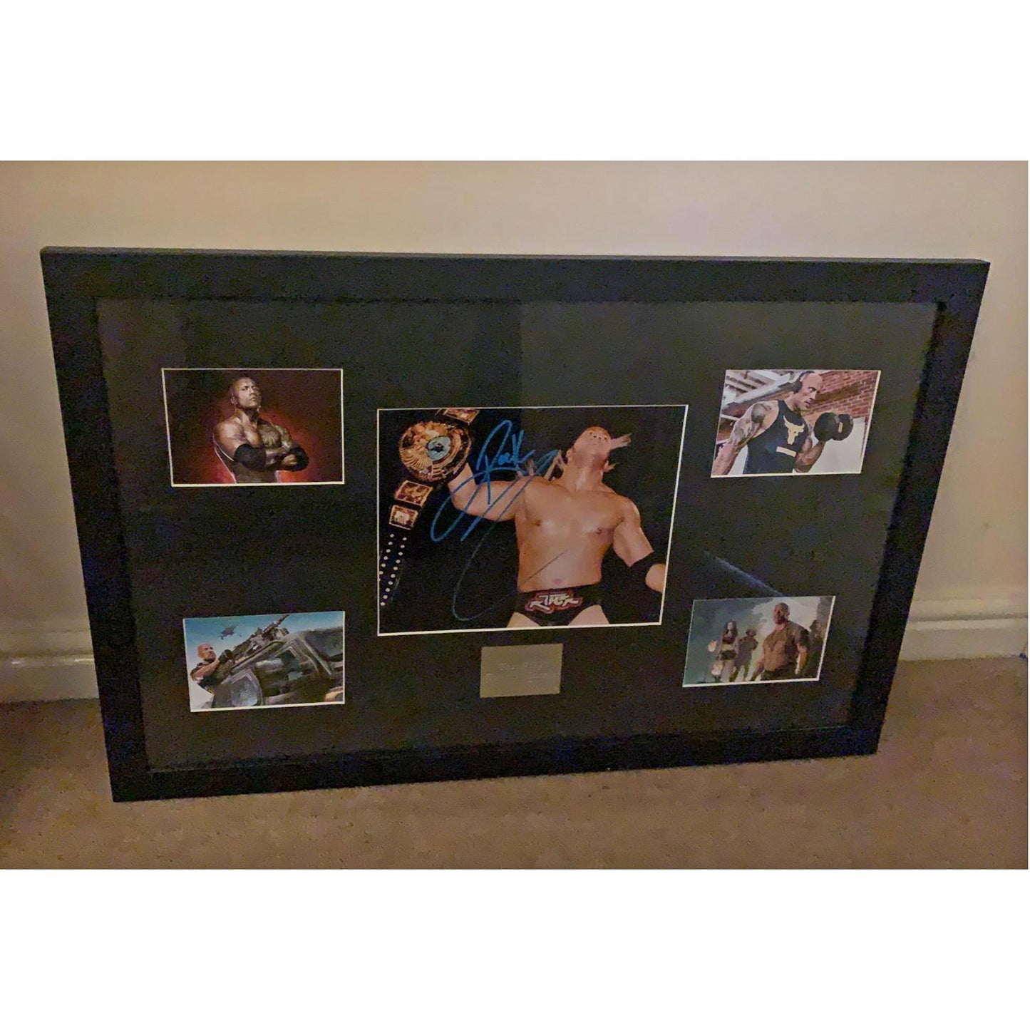 The Rock Montage Collectable Memorabilia Signed Frame